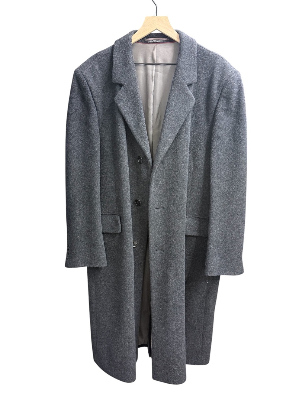 Vintage The Original Imported Jeller Cashmere Coat Gray Long Overcoat